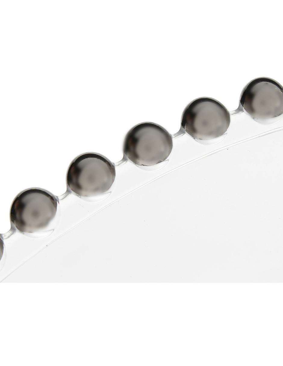 Plato base Pearl Silver de vidrio 2