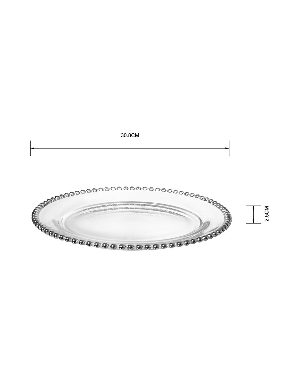 Plato base Pearl Silver de vidrio 4