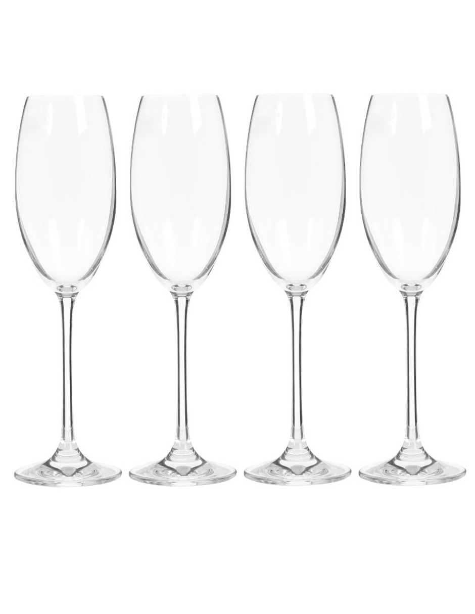 Set de copas flauta Vivendi de cristal 4 piezas Set de copas flauta Vivendi de cristal 4 piezas