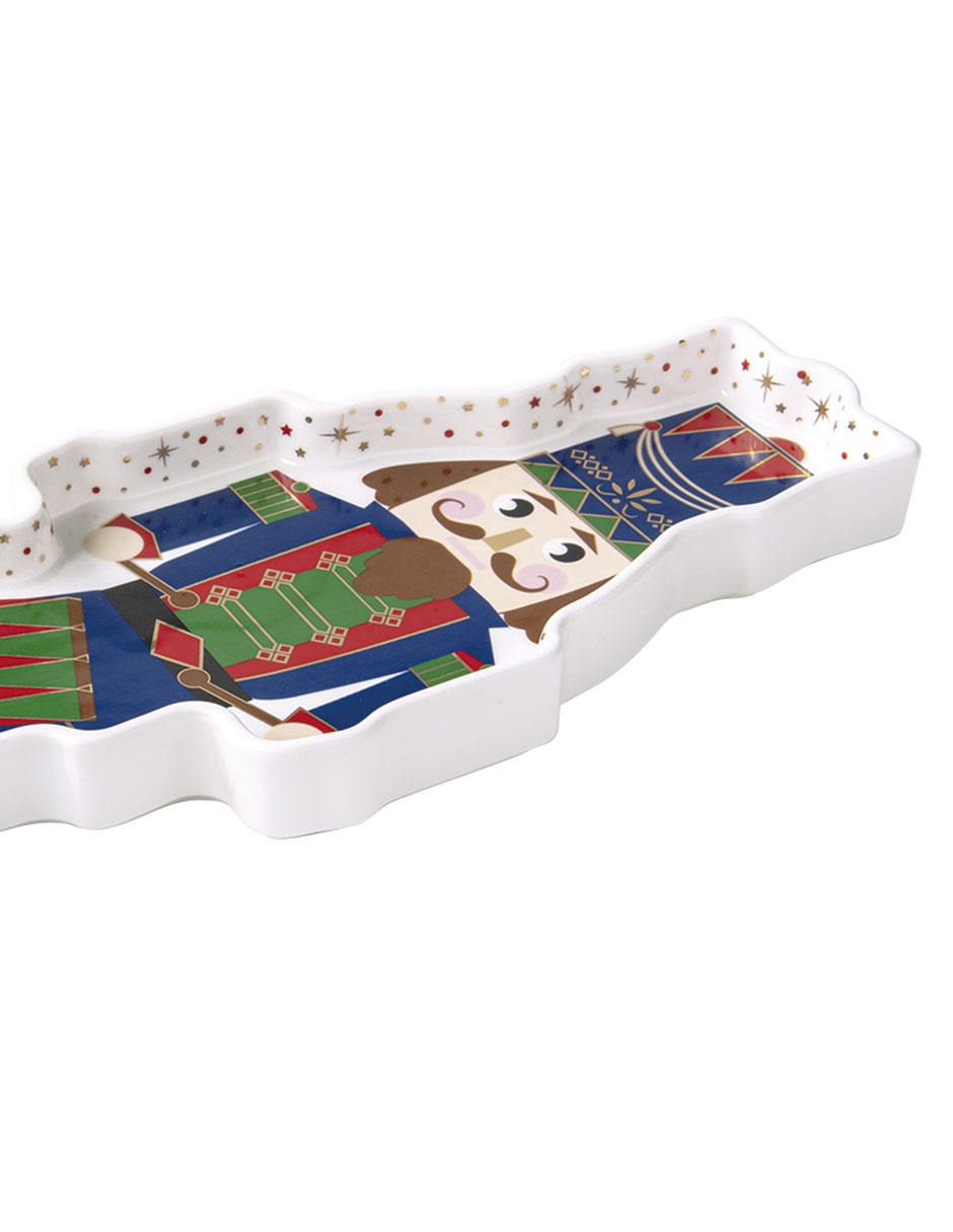 Platón Navideño Classic Nutcracker De Porcelana 2
