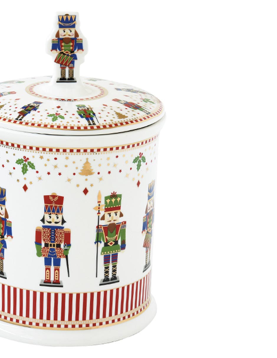 Contenedor navideño Classic Nutcracker de porcelana 2