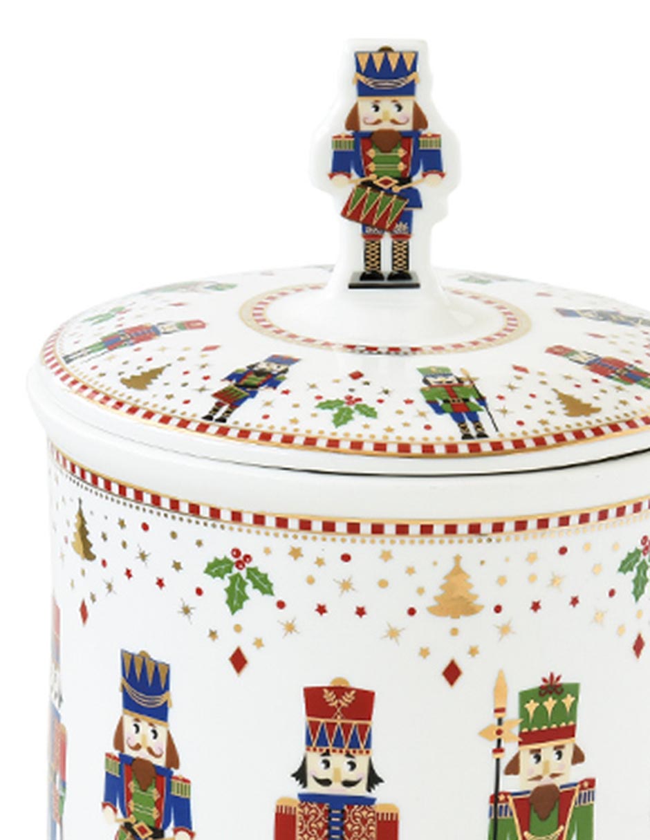 Contenedor navideño Classic Nutcracker de porcelana