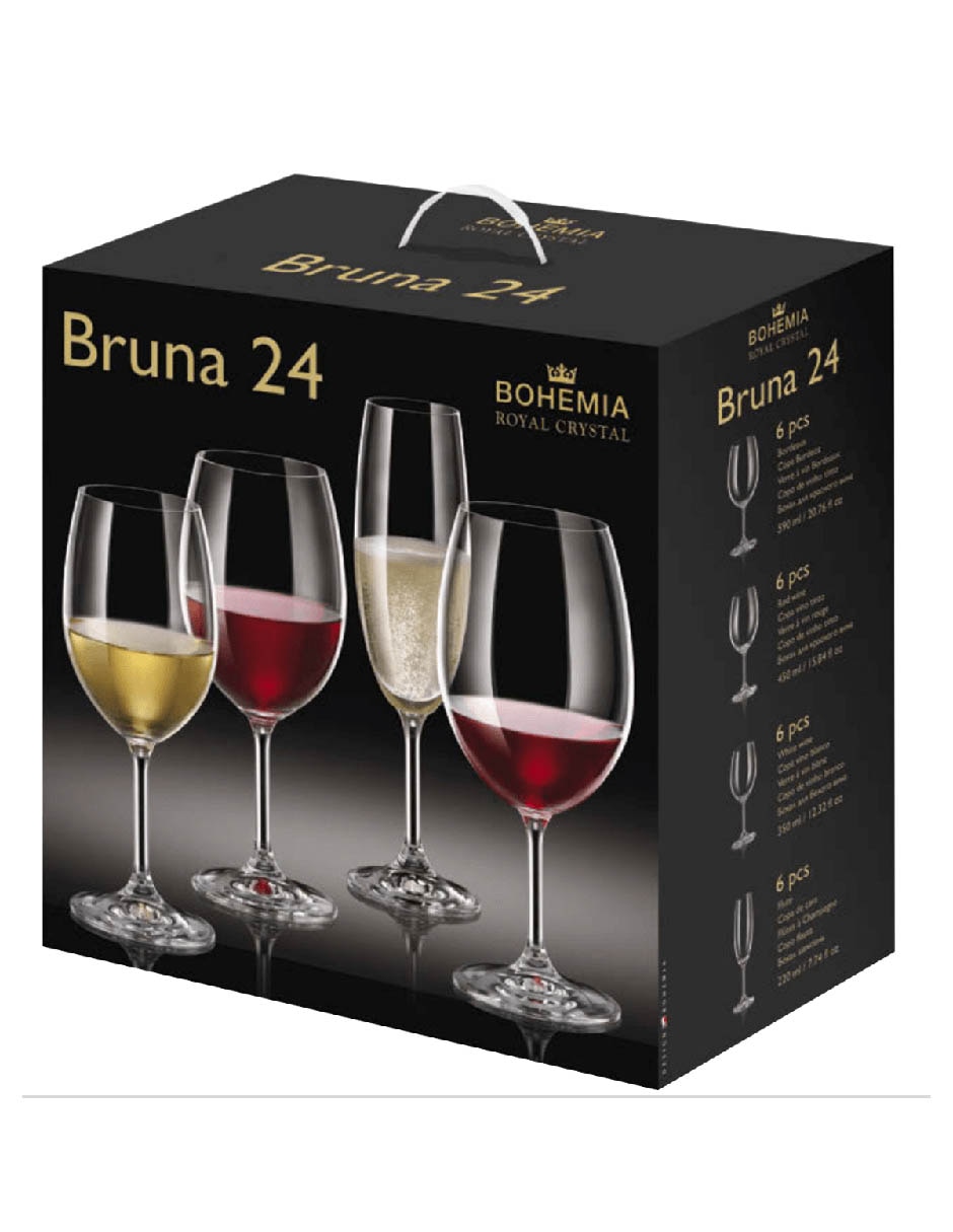 Set de copas Bohemia de cristal 24 piezas 3