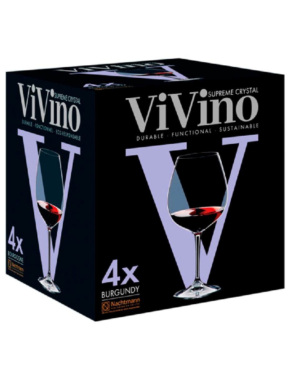 Set de copas universal Burgundy de cristal 4 piezas 2