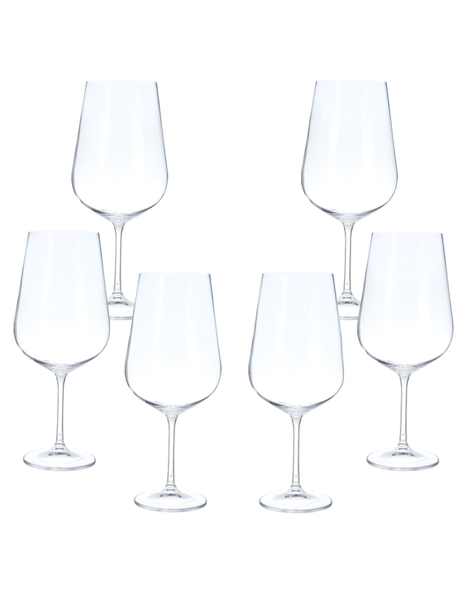 Set de copas para vino tinto Bohemia de cristal 6 piezas