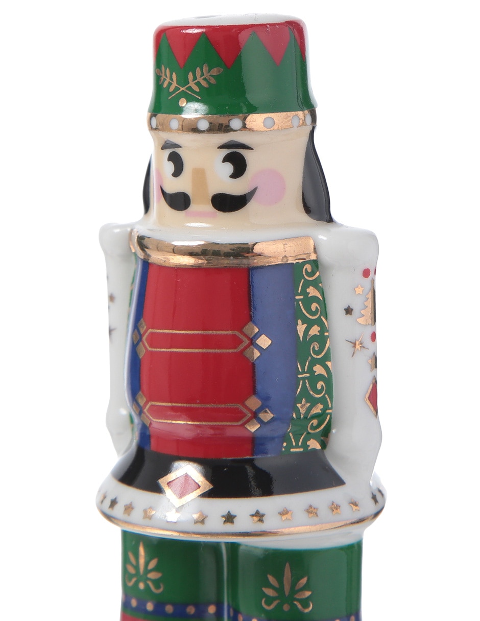 Salero y pimentero navideños Nutcracker de porcelana