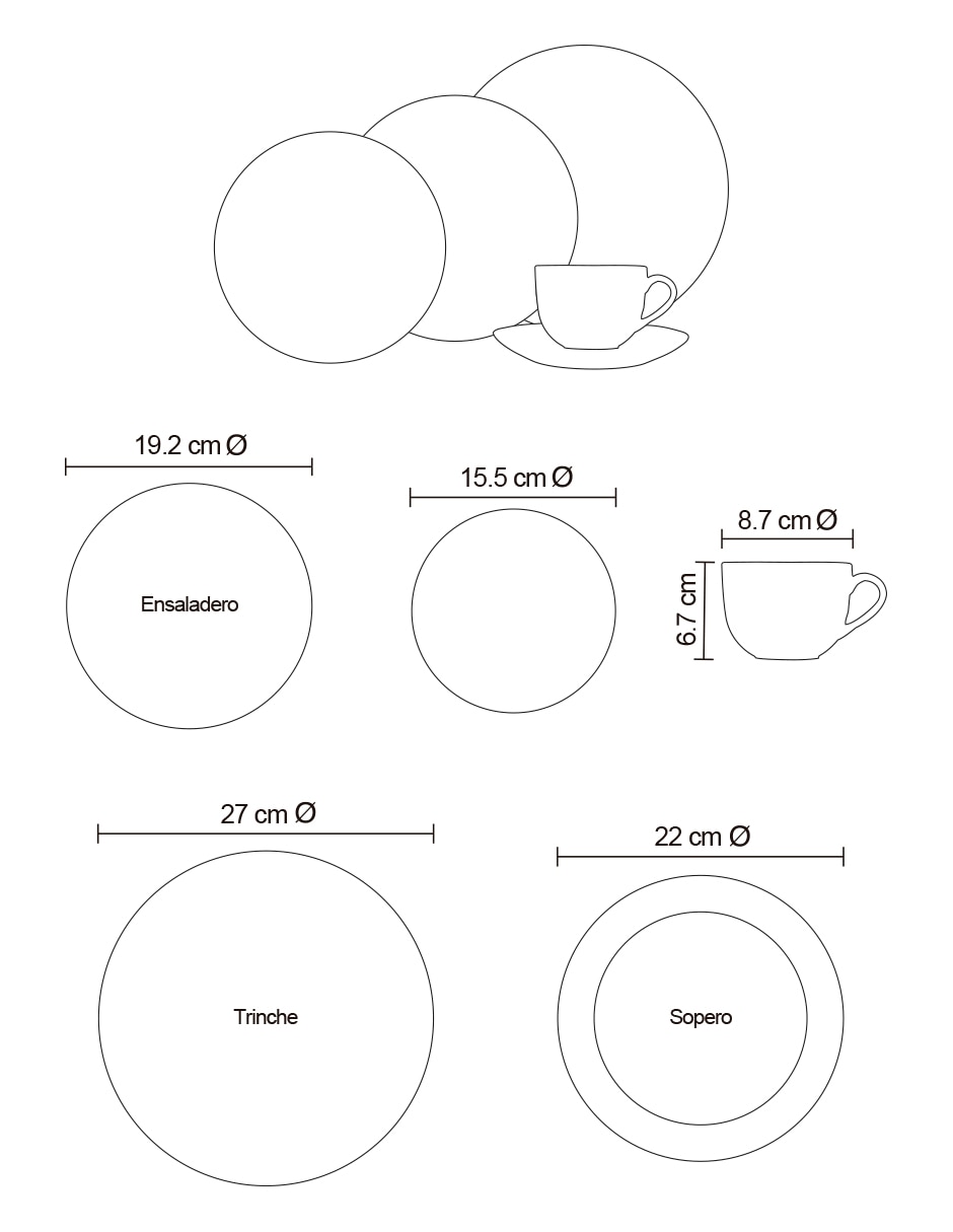 Vajilla Köstlich Santorini de porcelana para 8 personas 9