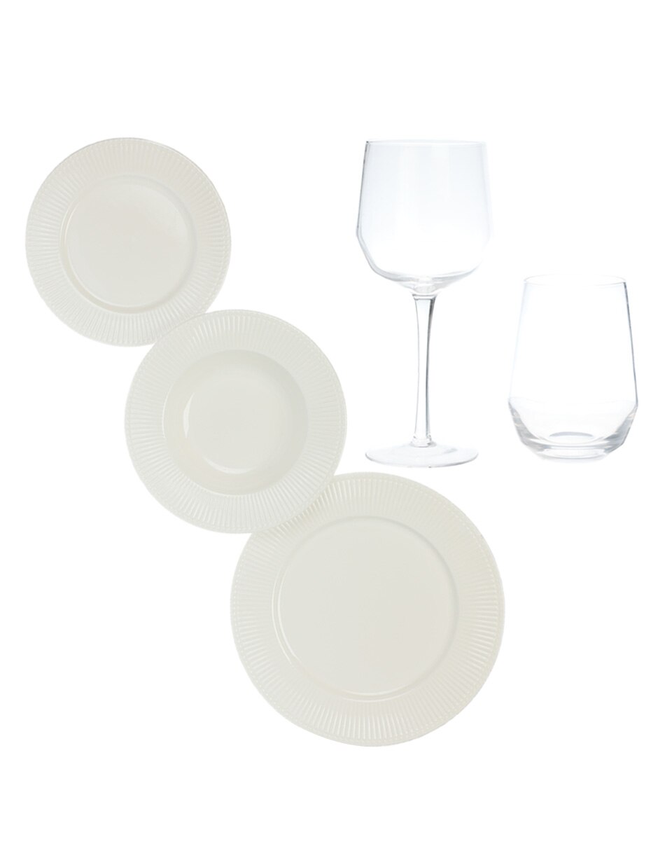 Vajilla Alzasi renaldi de porcelana para 4 personas