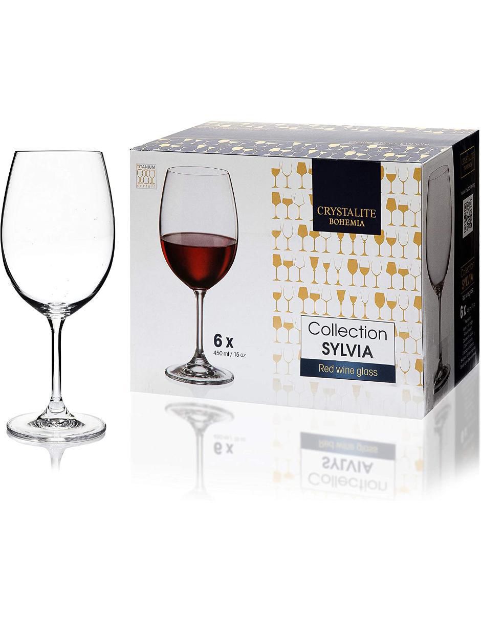Copa para vino Bohemia Sylvia de vidrio 6 piezas 2