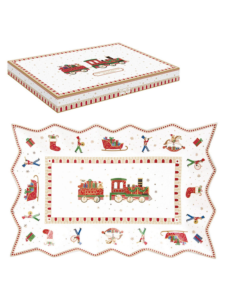 Platón navideño Polar Express de porcelana 3