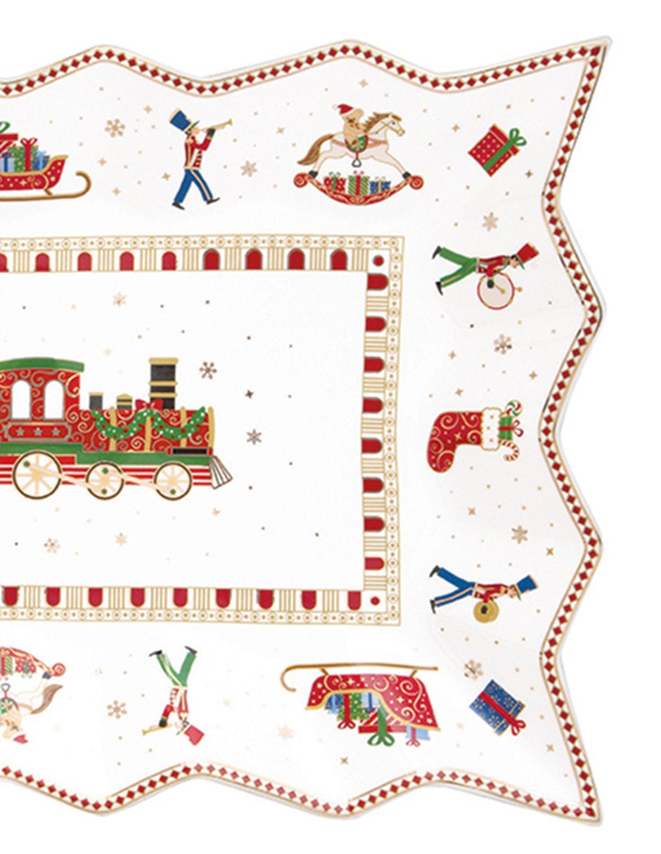 Platón navideño Polar Express de porcelana 2