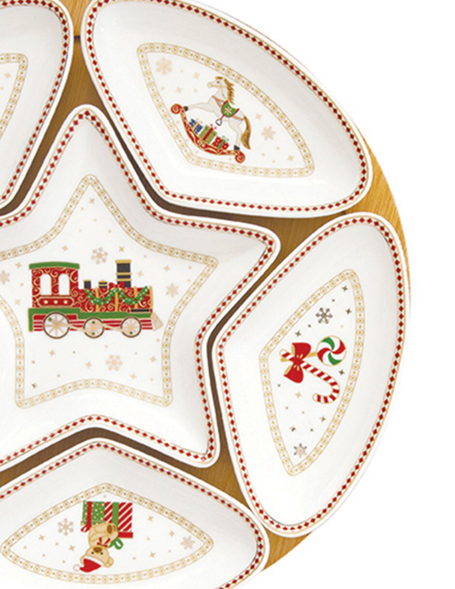 Botanero Polar Express de Porcelana con 6 divisiones 3