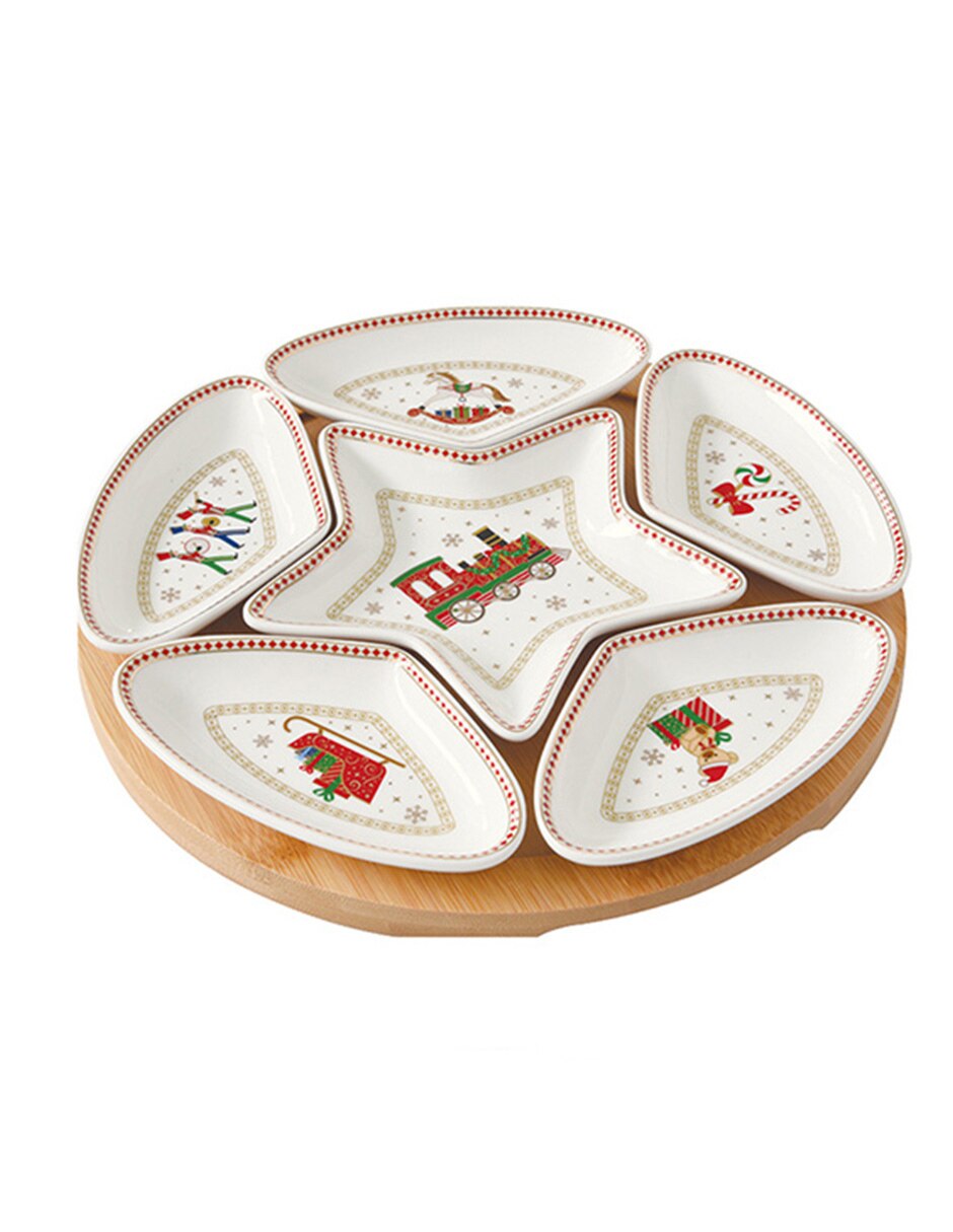 Botanero Polar Express de Porcelana con 6 divisiones 2