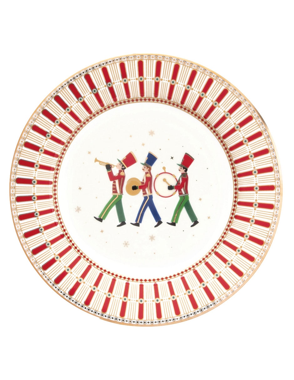 Set de plato para postre navideño Polar Express de porcelana 4 piezas 2