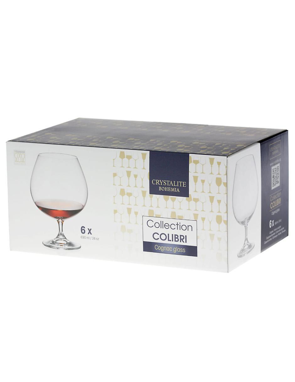 Set de copas para coñac Bohemia Colibrí de vidrio 2