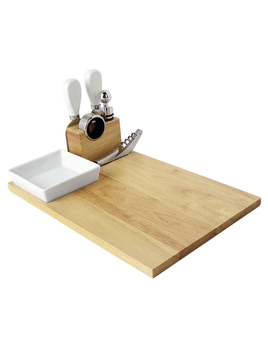 Set tabla para queso de madera