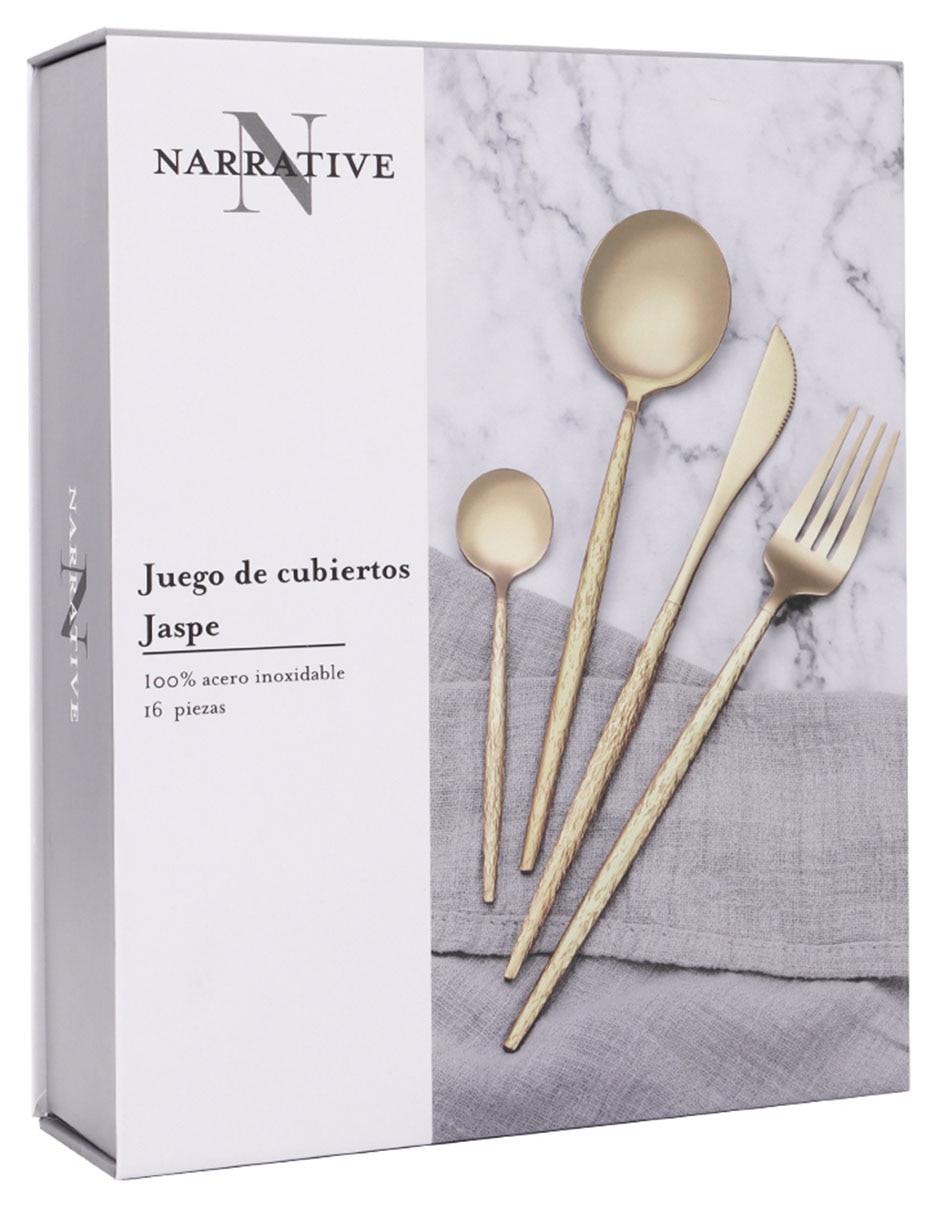 Set cubiertos N Narrative Jaspe de acero inoxidable 16 piezas