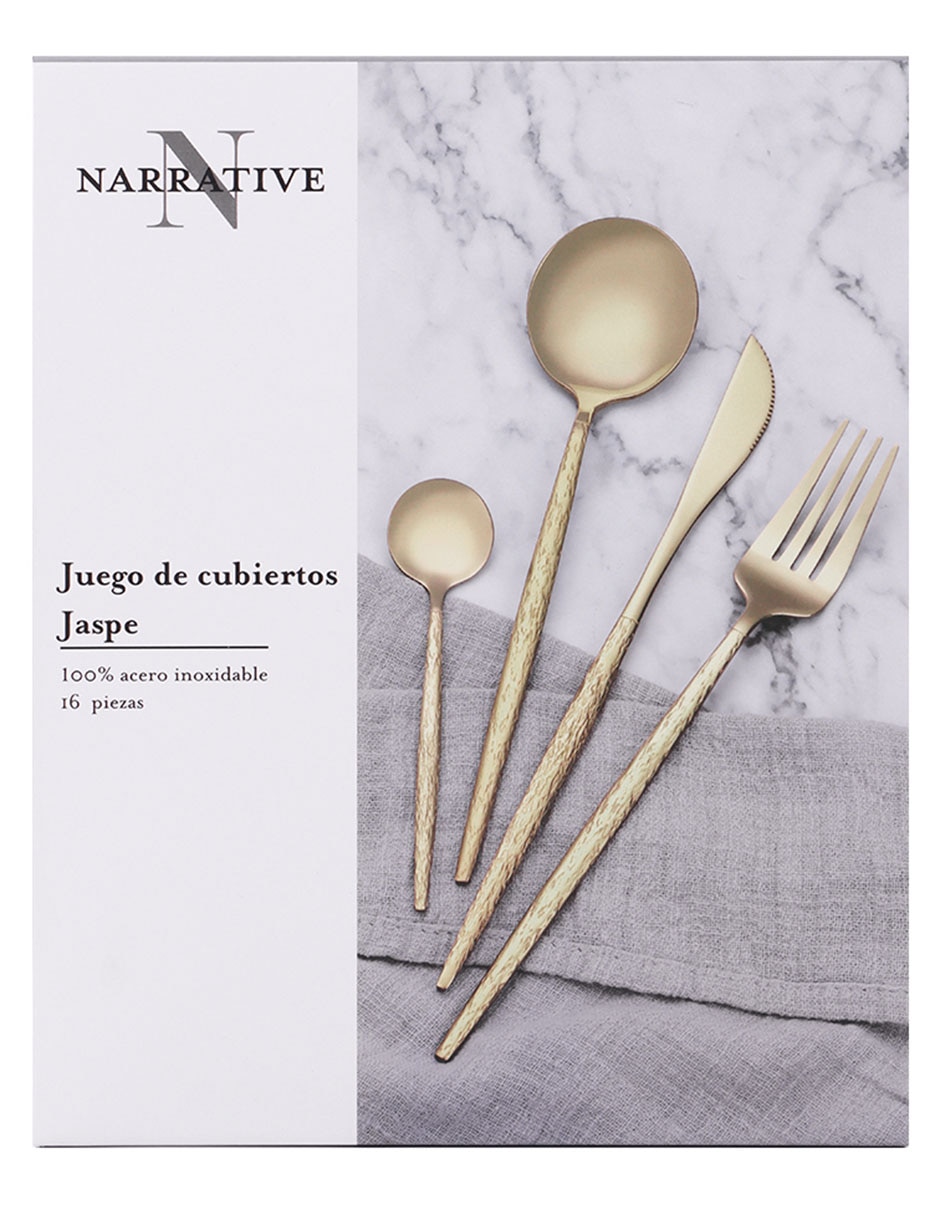 Set cubiertos N Narrative Jaspe de acero inoxidable 16 piezas