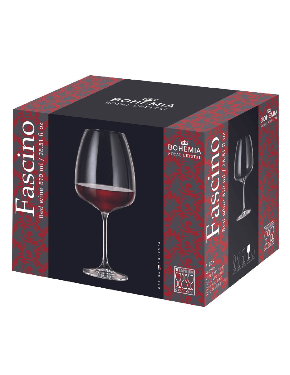 Set de copas para vino Bohemia Fascino de cristal