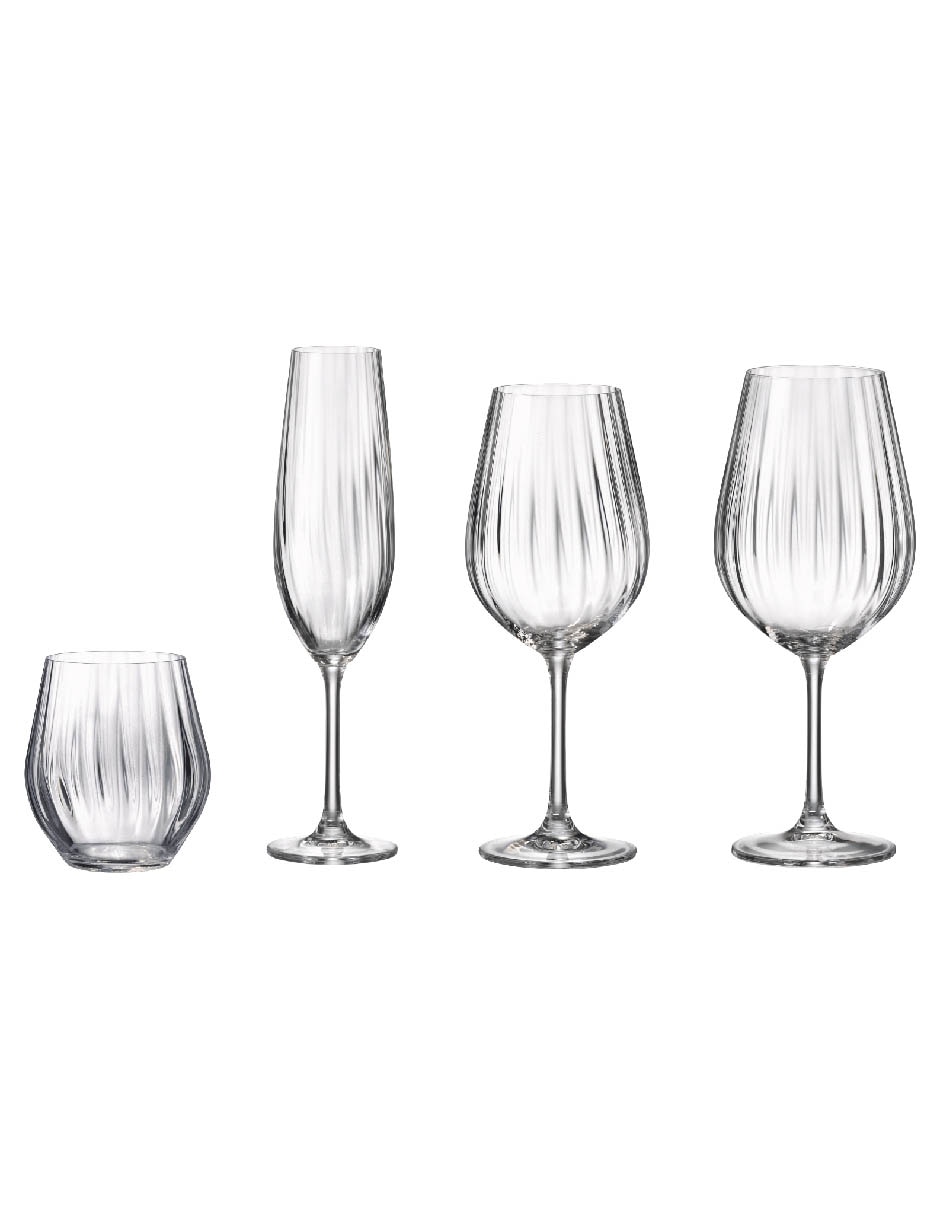 Set de copas Bohemia Sarah de cristal