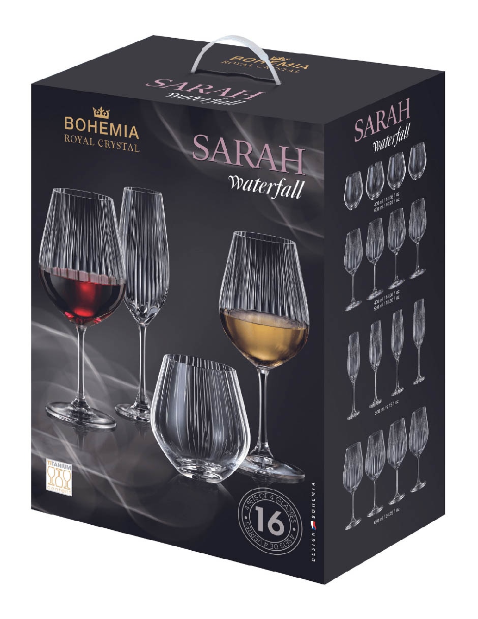 Set de copas Bohemia Sarah de cristal