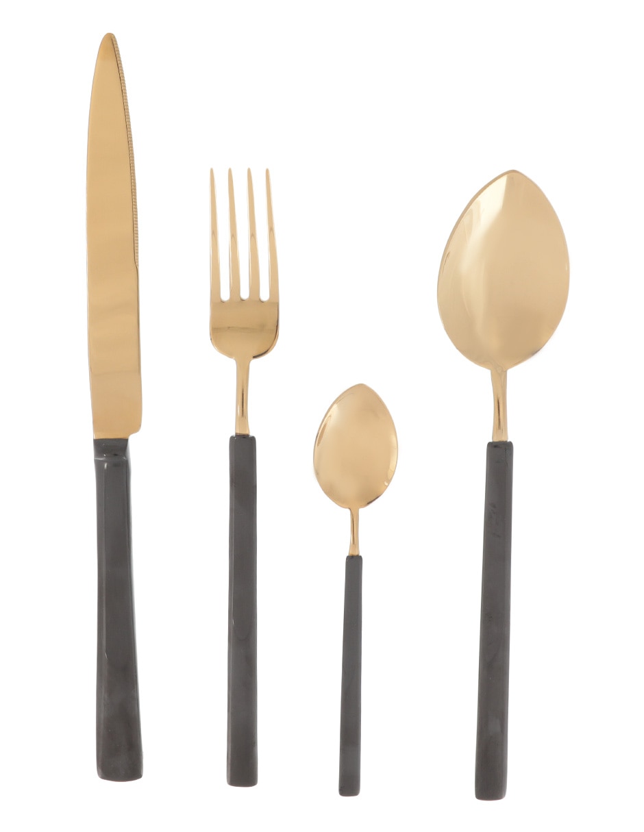 Set cubiertos vintage de acero inoxidable 24 piezas