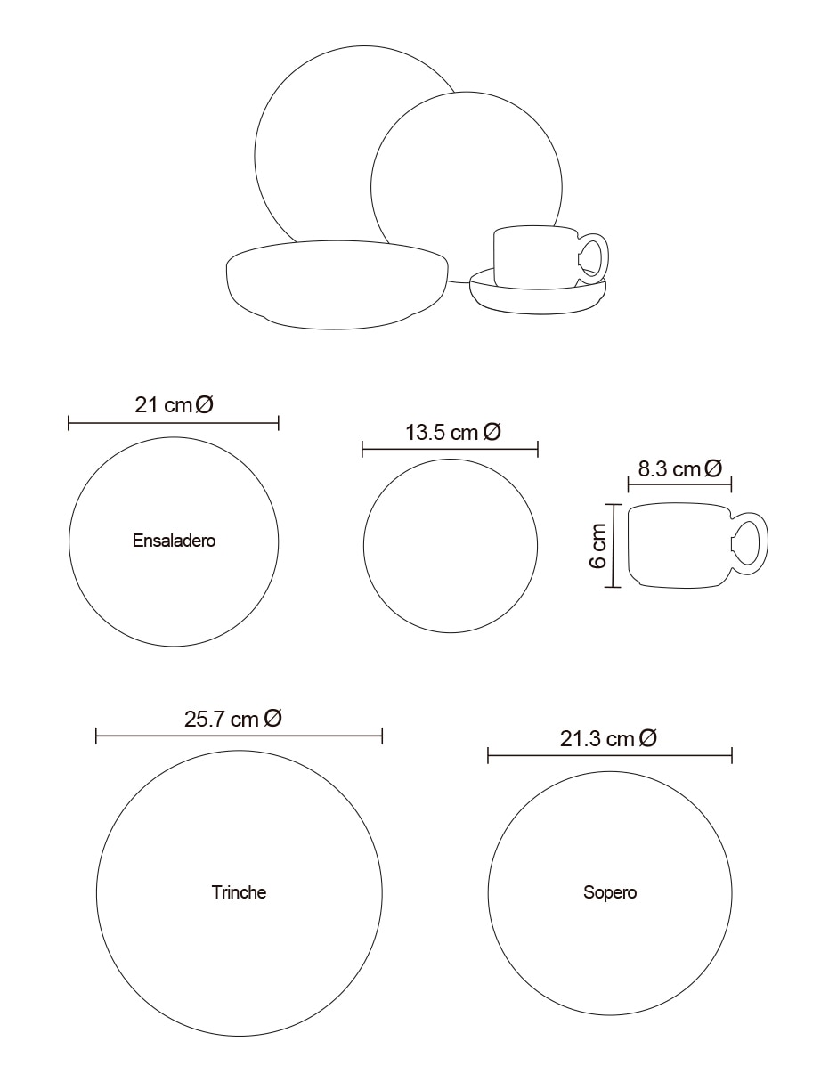 Vajilla cerrada N Narrative Columbia de porcelana para 4 personas