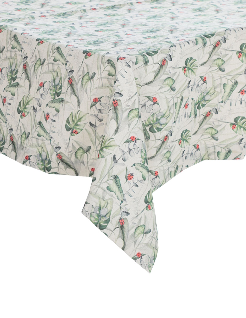Mantel rectangular de lino