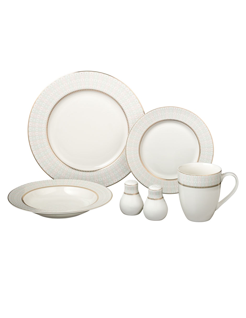Vajilla cerrada natura de porcelana para 6 personas