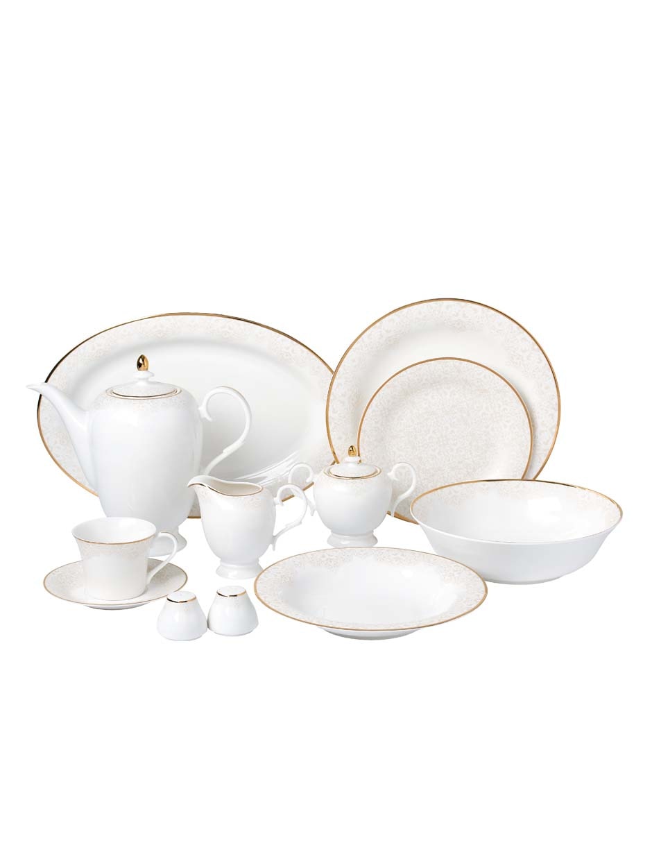 Vajilla cerrada king de porcelana para 12 personas