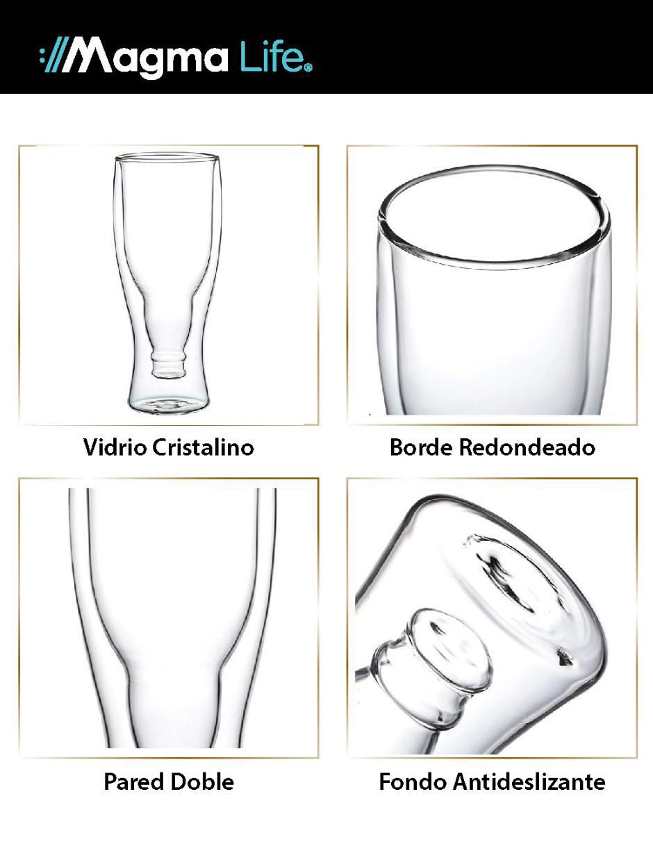 Set de vasos para agua de vidrio con 2 piezas 2