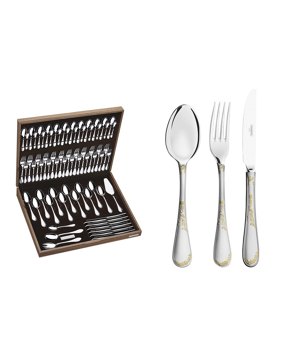 Set cubiertos renasenca de acero inoxidable 76 piezas 1