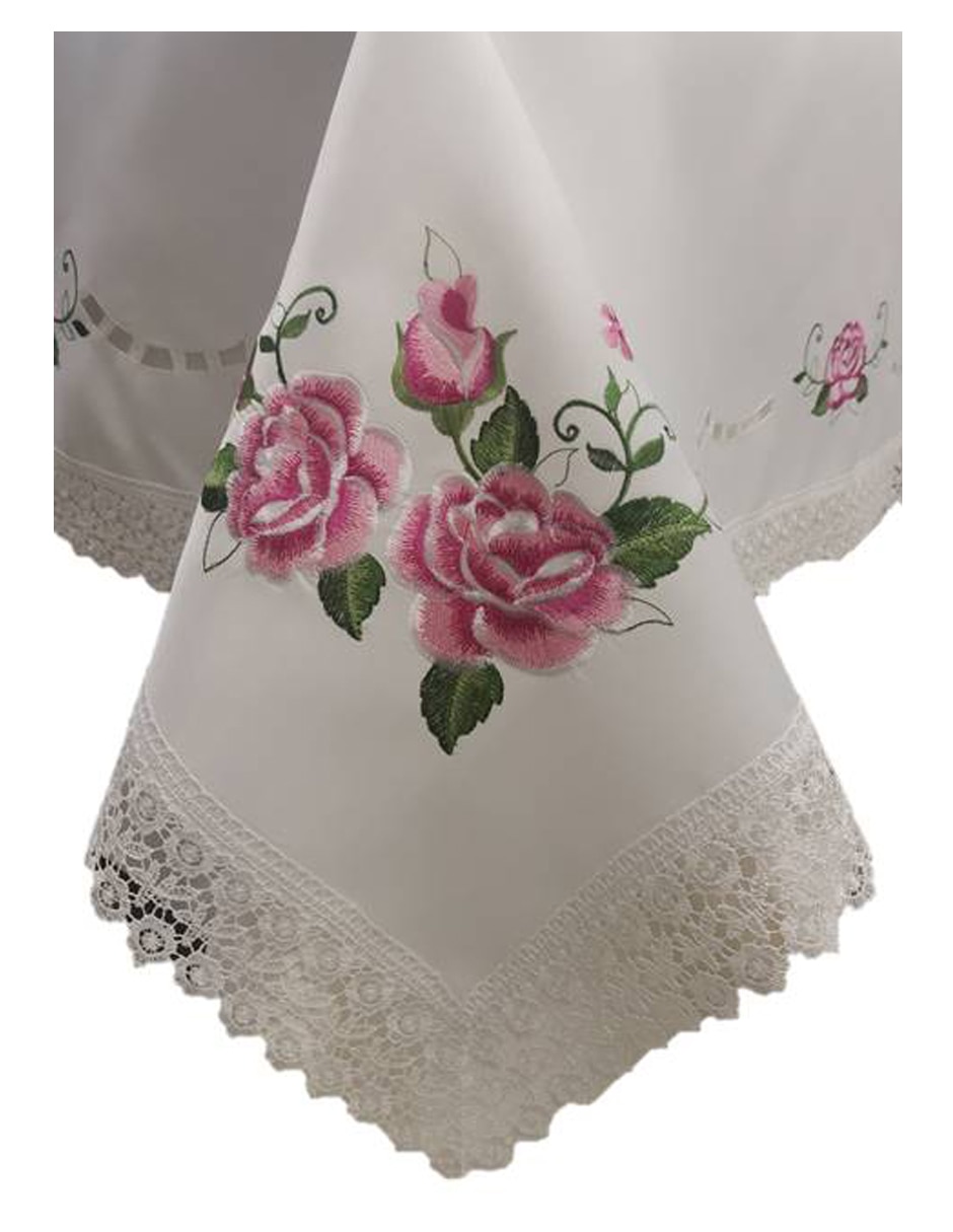 Mantel cuadrado de poliéster Rosas 3