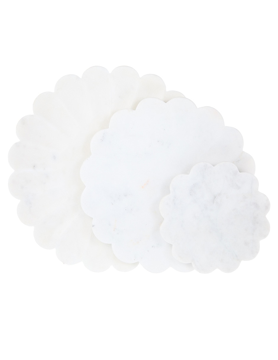 Set de plato para postre N Narrative Marble de mármol 3 piezas