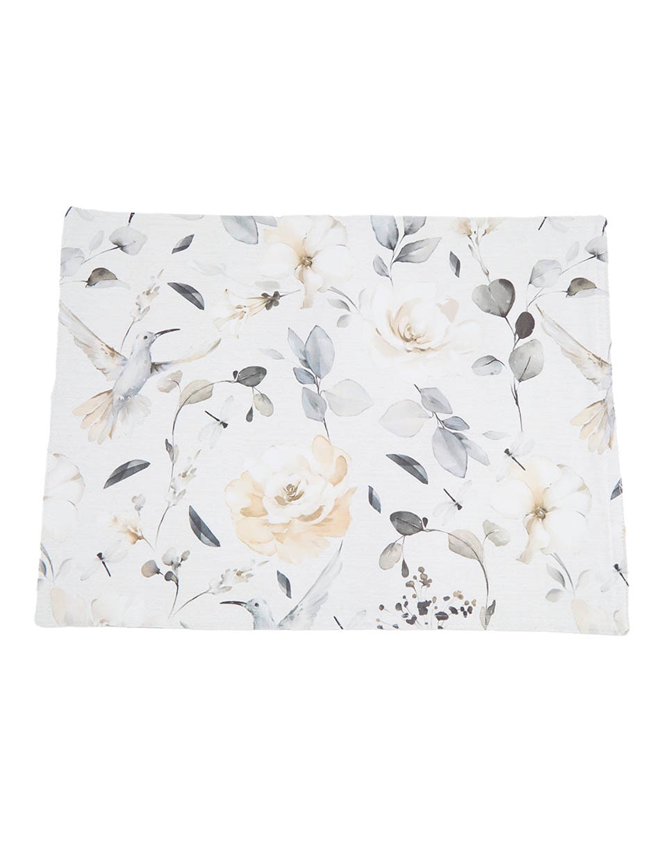 Mantel Individual Rectangular De Algodón Colibrí