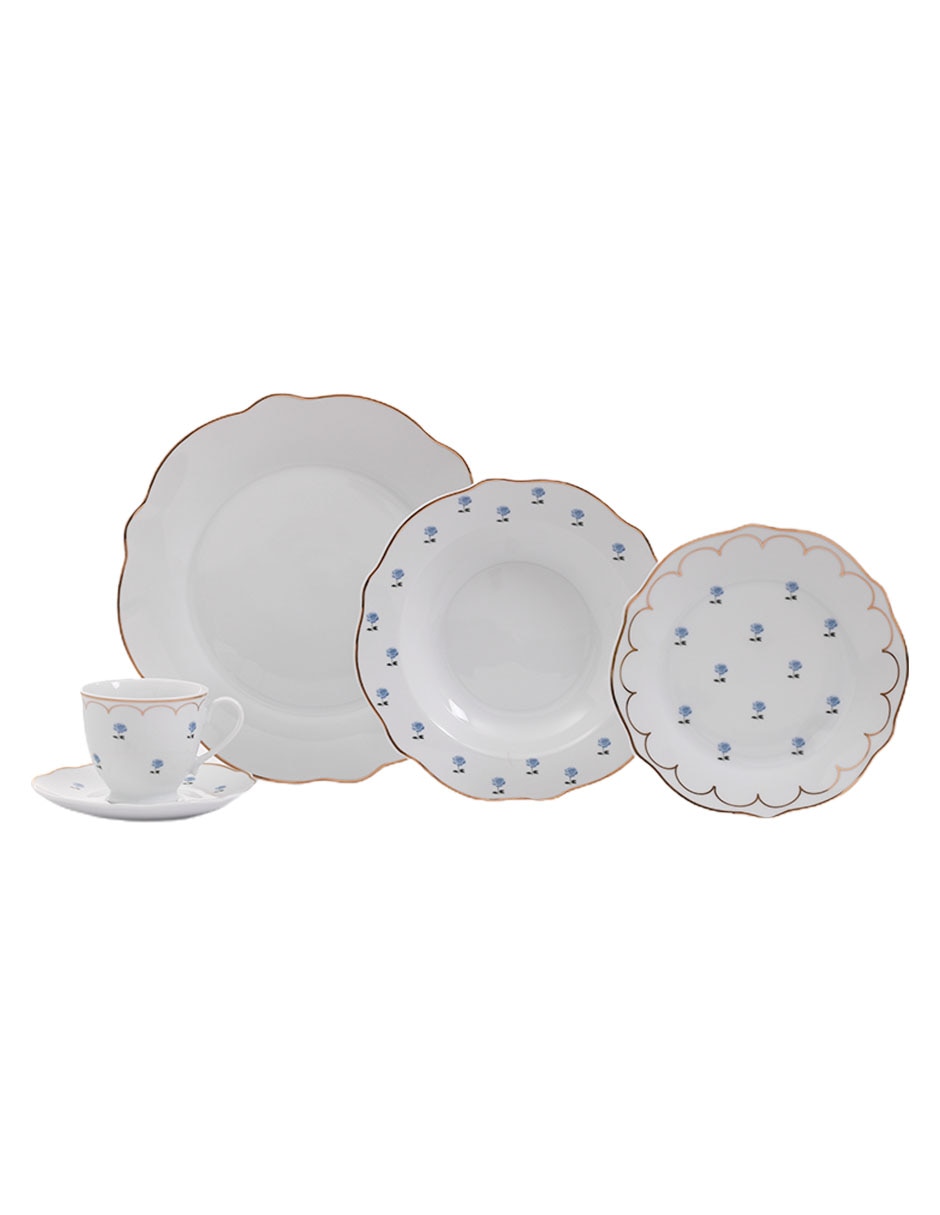 Vajilla cerrada kamilla de porcelana para 4 personas