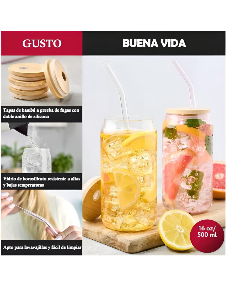 Set de vasos para agua de vidrio con 4 piezas 2