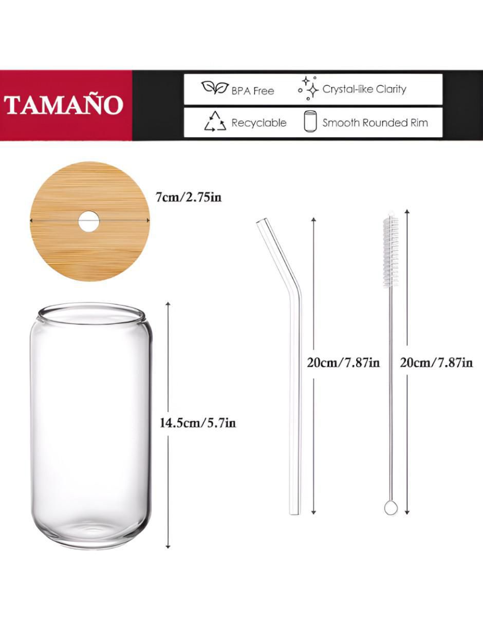 Set de vasos para agua de vidrio con 4 piezas 6