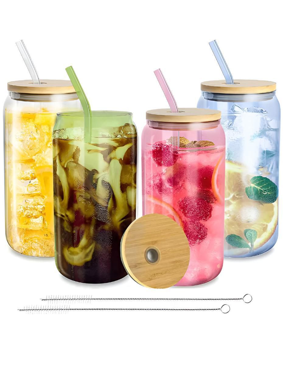 Set de vasos para agua de vidrio con 4 piezas 5