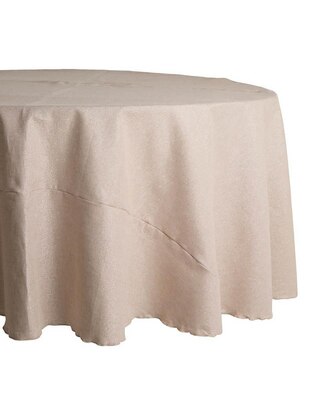 Mantel redondo de lino Oyster