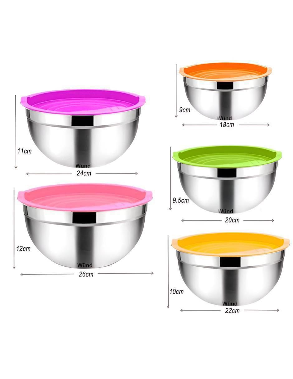Set bowl 10 piezas de acero inoxidable 5