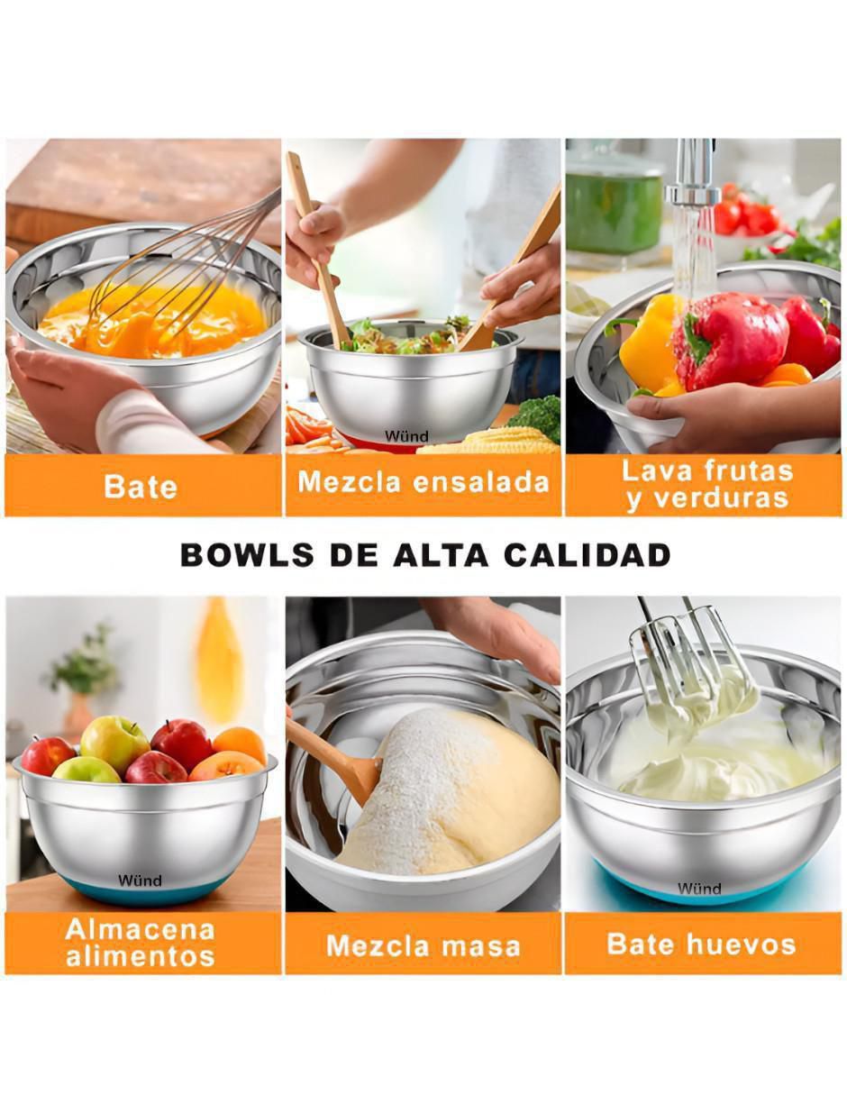 Set bowl 10 piezas de acero inoxidable 3