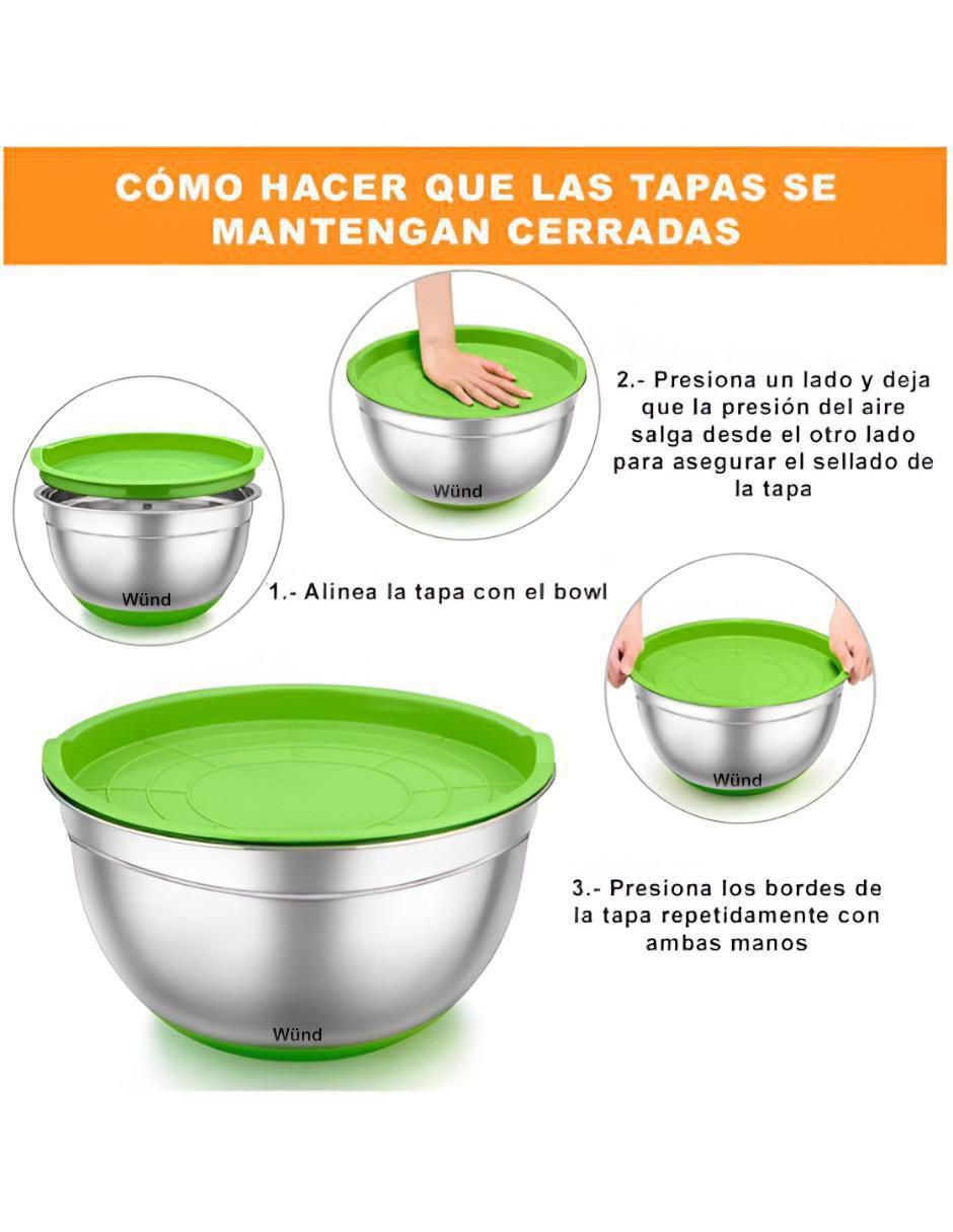 Set bowl 10 piezas de acero inoxidable 4