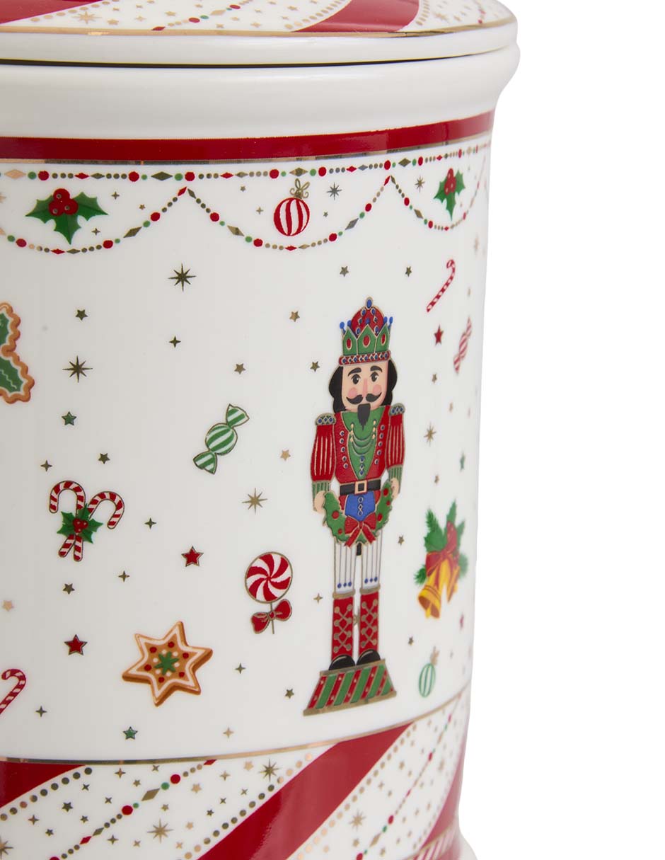 Contenedor navideño Ntcracker Twist de porcelana 2