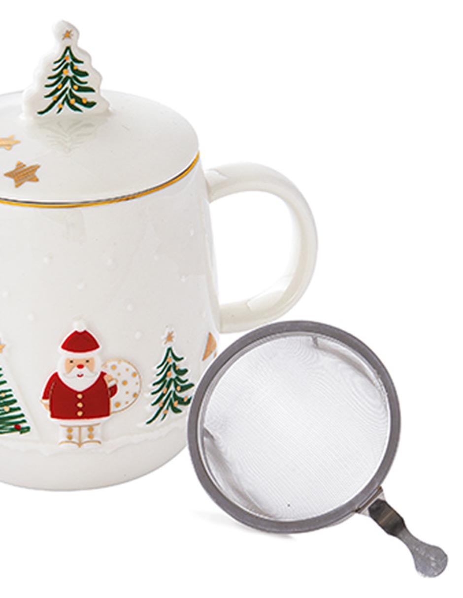 Infusor Let It Snow Santa de porcelana para té