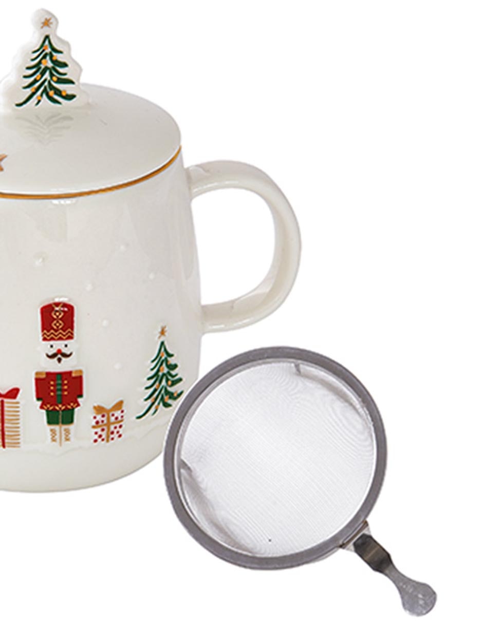 Infusor Let It Snow Nutcracker de porcelana para té 2