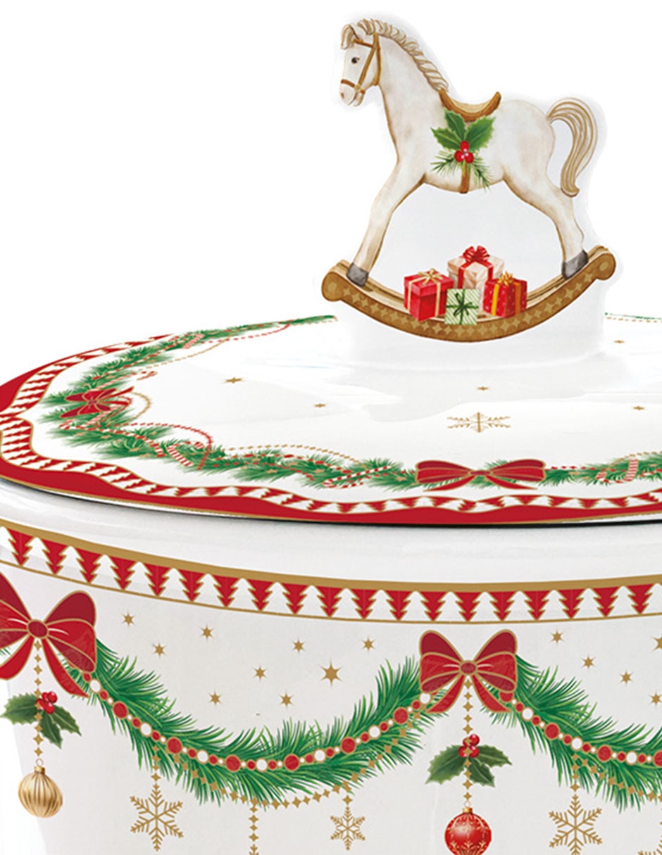Contenedor navidad de porcelana Contenedor navidad de porcelana