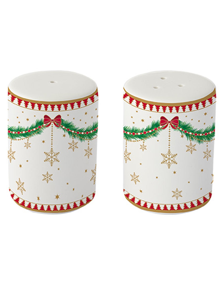 Set salero y pimentero Navidad de porcelana 1