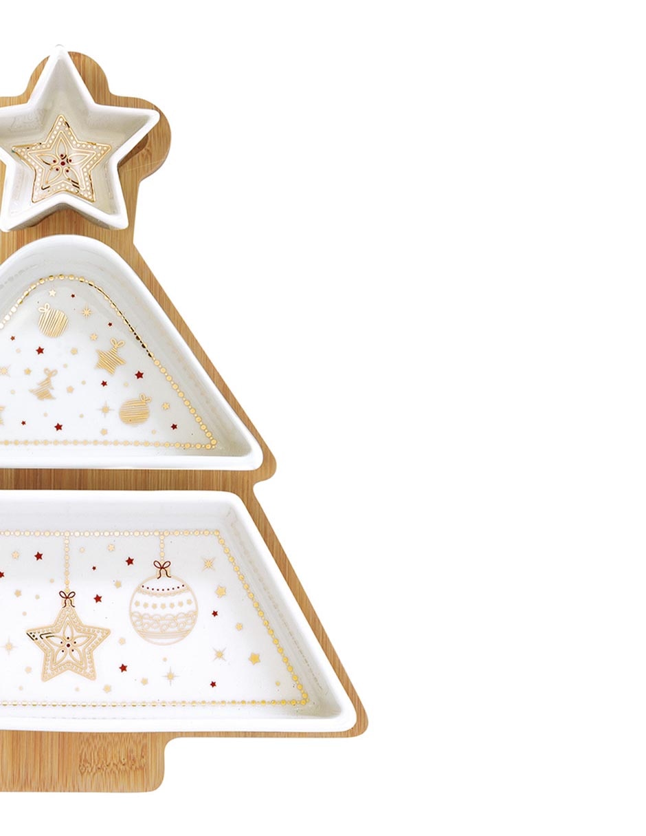 Set botanero navideño Christmas Lights de porcelana