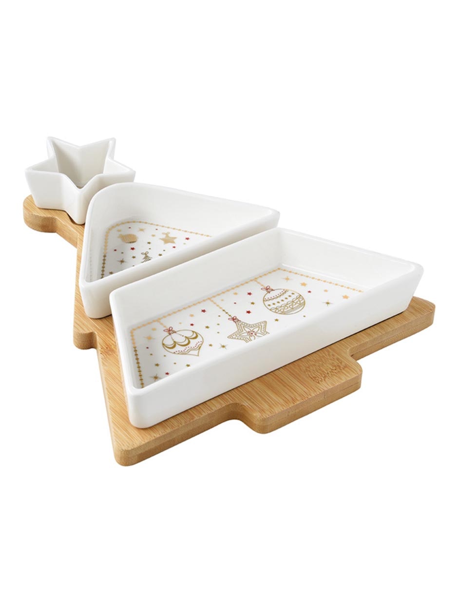 Set botanero navideño Christmas Lights de porcelana